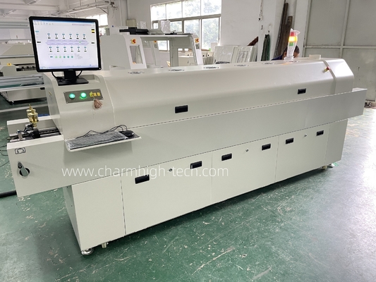 PC6635 철도 + PC 제어 납 없는 재흐름 오븐 2200 * 350mm 6 템프 구역 용접 기계