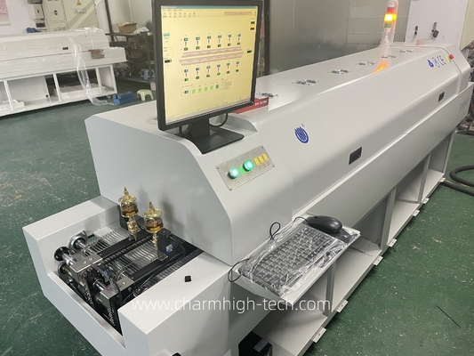 PC6635 철도 + PC 제어 납 없는 재흐름 오븐 2200 * 350mm 6 템프 구역 용접 기계
