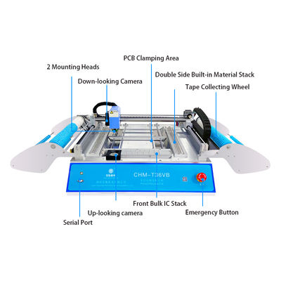 양면 SMT 조립 CHMT36VB 데스크탑 픽 앤 플레이스 머신 58 피더