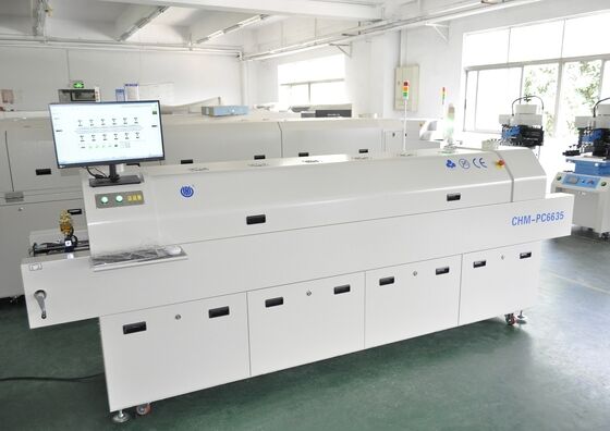 CHM-PC6635 PC 제어 무연 리플로우 오븐, PC 제어, 6개 온도 구역, 2200*350mm 가열 면적 (SMT 납땜용)