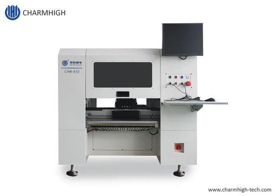 새로운 소프트웨어 CHM-650 픽 앤드 플레이스 기계 4 머리들 50 공급 장치 + PCB 철도